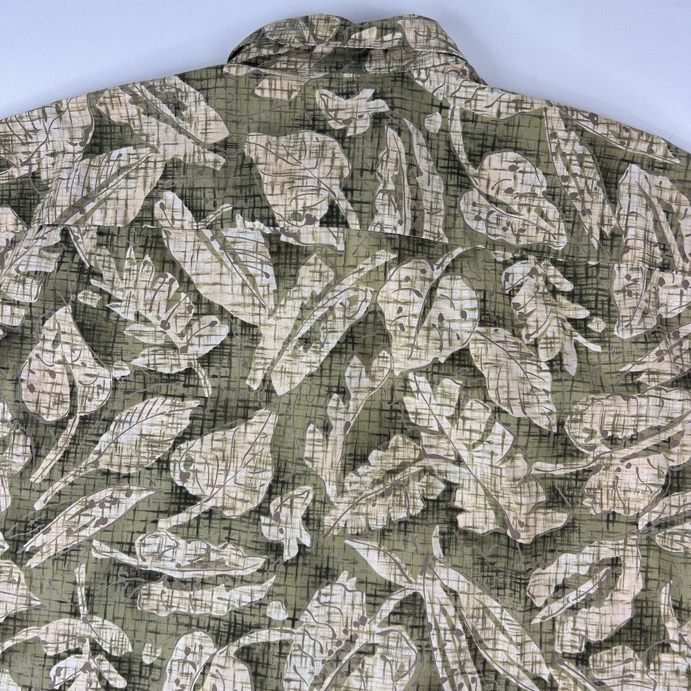 Tori Richard Green & Tan Leaf Cotton‎ Lawn S/S Button Up Shirt Mens Size Large L - Picture 4 of 6